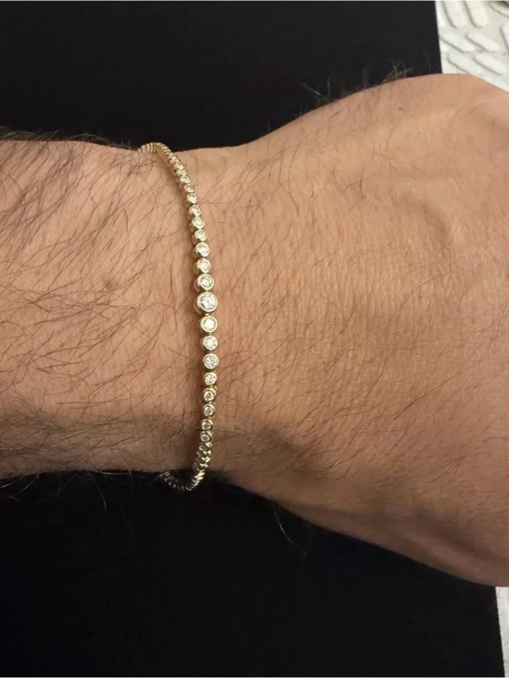 925 Sterling Silver 14K Gold Plated 1.60TCW Lab Grown Diamond Tennis Bracelet